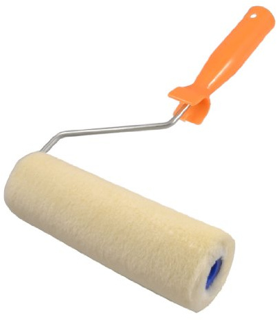 Aexit 7.5 Orange Special Tool Plastic Handle Beige Faux Wool Nap Cover Varnish Paint Roller Brush Model:62as313qo396