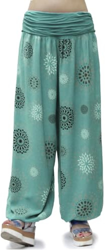 Glamexx24 Dam XXL, lätta pumpbyxor, haremsbyxor, fritidsbyxor, sommarbyxor, byxor med många mönster, 13090, Sjörön, XL/3XL