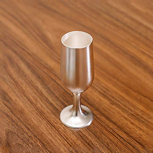 Verres à vin en argent sterling à la main, verres à vin rouge, lunettes de champagne, verres à vin en argent de gobelet, lunettes de vin brandy bourgogne, tasses à thé