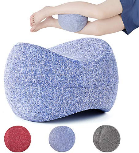 GUAN ​Kniekissen Keil für Seitenschläfer, Memory Foam Kniekissen zur Schmerzlinderung Seitenschläfer Schmerzlinderung ​in Rücken, Hüften, Beinen (Blau)