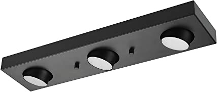 Globe Electric 3-Light Integrated LED Track Lighting, Matte Black, Adjustable Heads, Dimmable, 59941