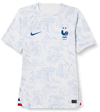 Nike France Homme Season 2022/23 Official T Shirt, White/White/White/Game Royal, XS EU