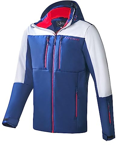 Black Crevice Skidjacka för män, högkvalitativ vinterjacka för män av 100 % polyester, moderiktig skidjacka för män, vind- och vattenavvisande utomhusjacka för män, ventilerande skidjacka