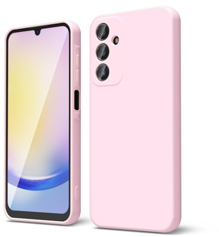 oakxco für Samsung Galaxy A25 5G Hülle Silikon Case mit Kameraschutz, Ultra Dünn Bunt Handyhülle Mädchen, Einfarbig Handy Hülle Slim Schutzhülle, Matt TPU Weich Gummi Glatt Silikonhülle Bumper, Rosa