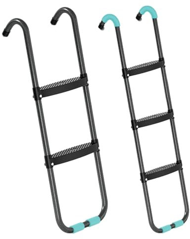 Bexdug Ladder for Trampoline | 2 Steps/3 Steps Wide Rust-Resistant Steel Ladder with Wide Skid-Proof Steps,Easy to Install Trampoline Ladder for Children Kids