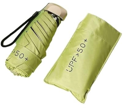 ATMRC Taschenschirme Tragbarer faltbarer manueller Regenschirm Frauen Männer Ultraleichter Regen-Sonnenschirm Anti-Uv-Regenschirm-Sonnenschirm for Regen und Sonne Regenschirme (Size : Green)