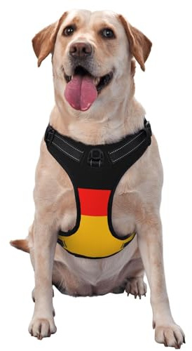 Traktionsweste mit Deutschland-Flagge, Brustgurt, Geschirr, Outdoor, Spaziergang mit dem Hund