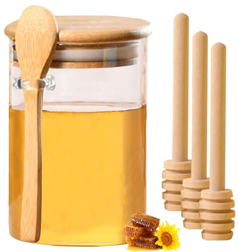 Gasgimos Honey dispenser jar, clear