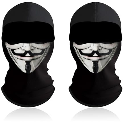UILYNIU 2 Stück Geisterbalaclava Sturmhauben Gesichtshaube Skimaske Motorradmaske Vollmaske Schal Winddicht Multifunktional Halloween Cosplay Skimaske