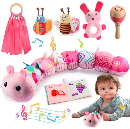Toyzey Musical Raupe Baby Geschenk 0-6 Monate Mädchen BabySpielzeug 3 6 12 Monate Spielzeug ab 0 3 6 Monate Montessori Spielzeug Baby 0-12 Monate Spielzeug Neugeborenen 0-6 Monate