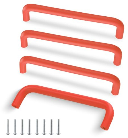 SPDYCESS 4 Pièces Poignée de Meuble en Aluminium 128mm Poignees de Portes pour Placards avec Vis Boutons Tiroir pour Armoire Cuisine