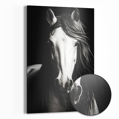 DEQOART Metall Magnettafel | 40x60 cm cm groß | Motiv Seelenblick des Pferdes | Whiteboard für alle Magnete | Magnetboard Wand-Tafel für Küche & Büro | Design Magnetwand Pinnwand magnetisch