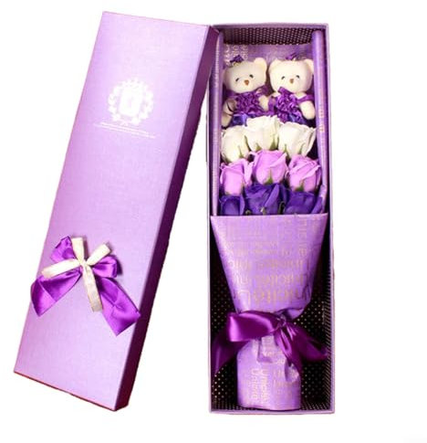 Ramo de flores de jabón de rosas de 9 rosas para regalo del día de la mujer, elegante arreglo floral de larga duración, fragancia, pieza decorativa, aniversario, cumpleaños, día de San Valentín