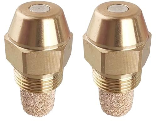 2 Pcs Oil Fired Boiler Burner Nozzle, Brass Fuel Injector Nozzle Detachable Solid Diesel Injector Spray Heating Jet 0.75-60 Degree