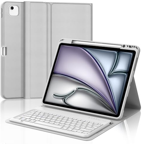 IVEOPPE Tastatur für iPad Air 13 M4/M3/M2 (2026-2024) & iPad Pro 12.9, Gray