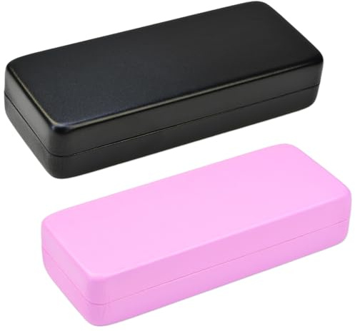 THIVENNY Brillenetui,2 Stücke Brillenetui Hardcase Graue PU Leder Abdeckung, Brillenhülle für Herren Damen,Brillen Etui Hart Glasses Case,Sonnenbrillen Etui
