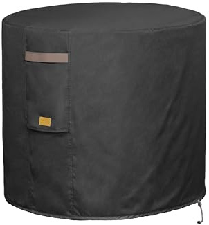 Garden Balsam Heavy Duty Fade Resistant Waterproof Round Air Conditioner Cover for Outside AC Units 34 Dia x 30 H Black