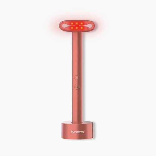 MASDERM - Masajeador Facial Terapia Luz LED 7 Colores, Dispositivo Antiarrugas Microcorrientes EMS Calor y Vibración Dispositivo Limpieza y Firmeza Facial Casa Antiedad y Flacidez