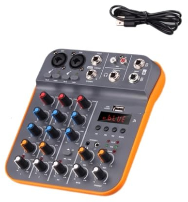 Mini Mixer Audio A 4 Canali Mixer For Console DJ Con Riverbero Scheda Audio USB Bluetooth 48V For Canto Karaoke, Registrazione Su PC