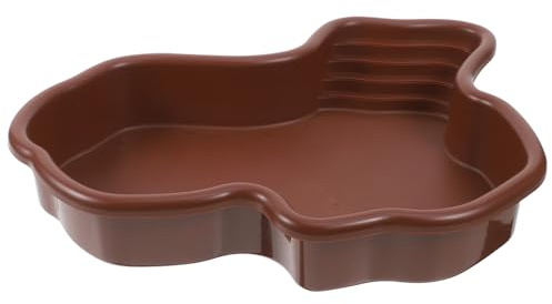 Didiseaon Bassin Bain Tortue Grand Décor Paysage Accessoire Habitat Reptile Multifonction pour Baignade et Alimentation Bassin Extra Large pour Tortues et Amphibiens