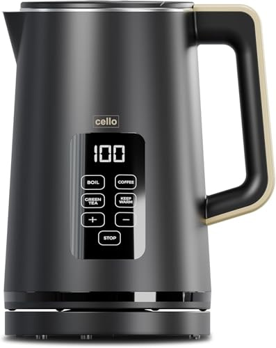 1.7L Black 3000W Rapid Boil Digital Kettle with Temperature Control, Cordless Design Variable Temperature, Quiet & Fast Boil Kettle, BPA-Free Electric Kettle with Filter, LED Display & Auto Shut-Off