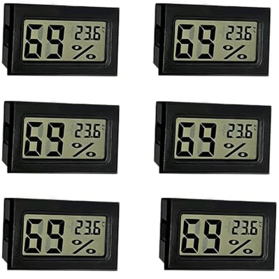 6PCS Mini Thermometre Interieur Hygrometre Digital Petit Thermometre Maison | Haute, Precision, Taux, Humidite, Hydrometre, Portable, Cave, Serre, Bureau, Frigo, qualite, Solid, pratique, robuste