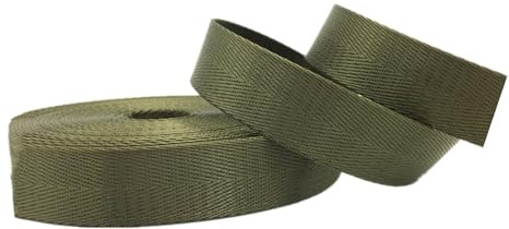 Polyester-bomullsband, Nylon Webbing Band Tejp Flerfärgad 25-38mm 5-10yards for DIY-handtag Bagageselar(Army Green,25MM x 10 Yard)