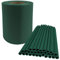 TEKONA Sichtschutzstreifen - 35m x 19cm inkl. 30 Clips in Moosgrün - Auch weitere Farben - Windschutz PVC für Doppelstabmattenzaun Sichtschutz