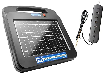 Weidezaungerät Solar 12 Volt Elektrozaungerät 12V Elektrozaun, Ausführung:5 km 0.25 Joule mit Weidezaunprüfer