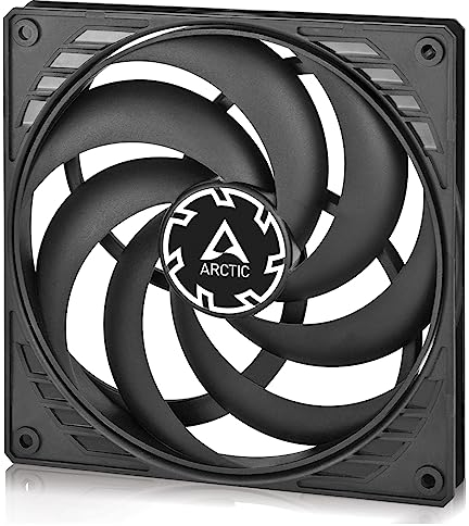 ARCTIC P14 Slim PWM PST - Ventilateur PC, Ventilateur Boitier Silencieux, 140 mm, Refroidisseur pour Unité Centrale, Pression Statique Élevée, Fonction de Partage PST, 120-1800 rpm - Noir