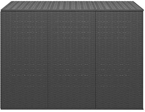 ZHOUMIN Baúl de Cojines para jardín, Arcon Exterior, Arcones para Patio, Baul Almacenamiento Exterior, Baúl para Terraza, de ratán PE Negro 145x100x103 cm