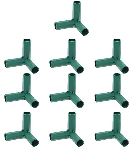 10 Pcs Greenhouse Frame Connector, 16mm Right Angle 3 Way Garden Framework Cages Corner Connectors for Grape Trellis Sunscreen Shed Gardening