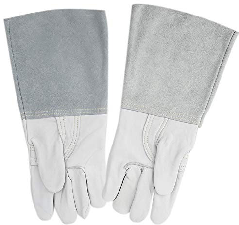 Fyearfly Guantes De Protección Para Soldadura, Par De Guantes Para Soldadores De Piel De Oveja Guantes Protectores De Trabajo De Manga Larga Para Soldar Llevar A Caballo