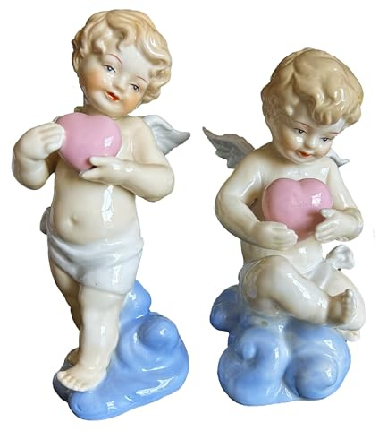 MTME Figuras de porcelana, Ángel Cupido, recuerdos, regalos, escultura decoración del hogar (colse to My Heart)