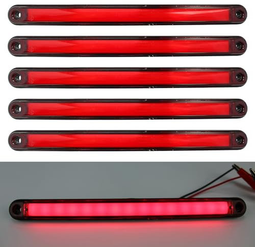 5X Seitenmarkierungsleuchten NEON SMD LED Rot Begrenzungsleuchten 12V 24V Positionsleuchten Passend für LKW, PKW, Anhänger