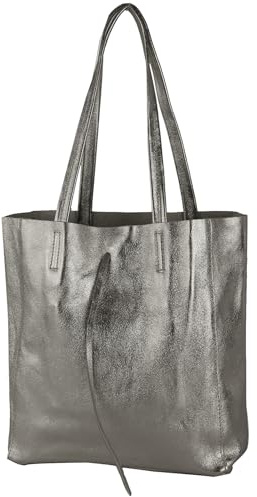 modamoda de T253 Damen Leder Henkeltasche mit Innentasche, handmade in Italy