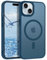 GaoBao Cover Magnetica per iPhone 15 Plus/iPhone 14 Plus 6.7, [Compatibile con MagSafe] Custodia Traslucida Opaca Protettiva Sottile Antiurto Retro Resistente Anti-Scivolo, Blu
