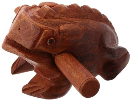 Abaodam Holzfrosch Musikinstrument Frosch-geräuschmacher Holzmusikinstrumente Musikfrosch Frosch-Musikinstrument Holzinstrumente Kleintier Schlagfrosch Kleine Froschfigur