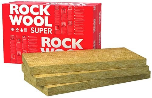 Rockwool SUPERROCK Steinwolle Platten Trennwand Dämmung Isolierung λ-0.035 - 50 - 100mm Platten 56,5x100cm (braun, 50mm - 8,475m²)