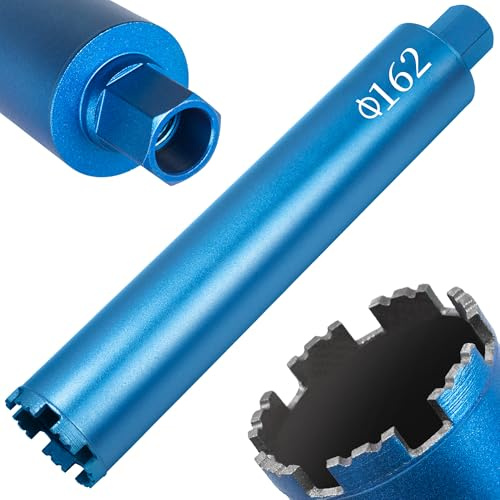 1¼ UNC Corona Diamanta Carotaggio Ø162mm,Lunghezza di Lavoro 400 mm,Sega a Tazza Fresa Carotatrice,Punta per Trapano Diamantata per Cemento,Muratura,Arenaria Calcarea