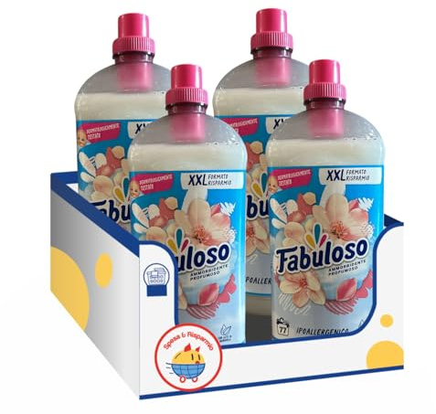 Ammorbidente Profumato XXL Ipoallergenico – 77 Lavaggi – 1700 ml kit con Spugna Brandizzata SPESA & RISPARMIO Inclusa – Variazioni 4/8/12 Pezzi (4)