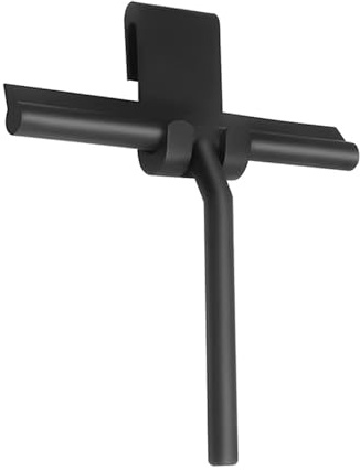 Tergivetro per Doccia Tergivetro for doccia, raschietto for vetri, pulitore for tergivetro for con supporto in silicone, for specchi da bagno, pulizia dei(Black With Holder 1pc)