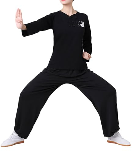 GoldeneAmeisen Uniforme de Tai Chi pour Femmes,Uniformes Traditionnels Chinois pour Tai Chi et Wing Chun Costume,Hommes Femme Costume de Tang Chinois Traditionnel,Convient Aux Exercices Matinaux