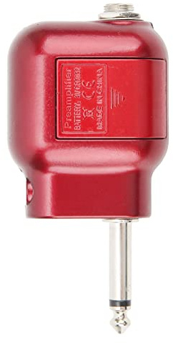 Jeanoko Guitar Pre Amplifier Mini Preamp med Impedansmatchning för Akustiska Gitarrer Music Performance Red Portable
