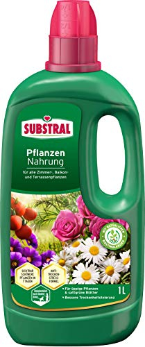 Substral Pflanzennahrung, 1L, Universaldünger für Drinnen & Draußen, mit Biostimulanzien für kräftiges Wachstum, Grün