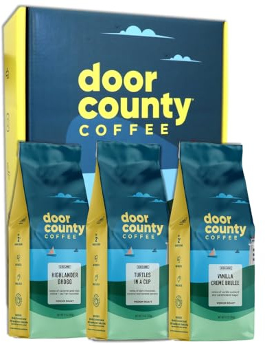 Gourmet Flavored Coffee Gift Set - Door County Coffee - 10oz Bags - Medium Roast - 3-Pack