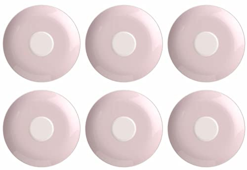 Villeroy & Boch Rose Garden - Set di 6 piattini da caffè, ø 14,8 cm, rotondi, in porcellana premium, colore: Rosa