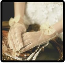 Resweky Short Bow Opera Abito da Banchetto Guanti Champagne Tulle Bowknot Polso Nuziale Nuziale Glovefor Party Dance Eveing