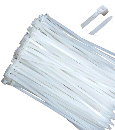 Cable Ties Clear White 150 mm x 2.7 mm (100 Pack), Premium Nylon Zip Ties, Secure Self-Locking Mechanism, Perfect for Home, Office, Garden and DIY