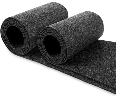 GBACHOOSE 2 rullar filttyg 30 cm x 300 cm x 3 mm, filtmatta polyester filtrulle, mörkgrå pysselfilt, filtunderlag för broderi, dekoration skärning, hantverk